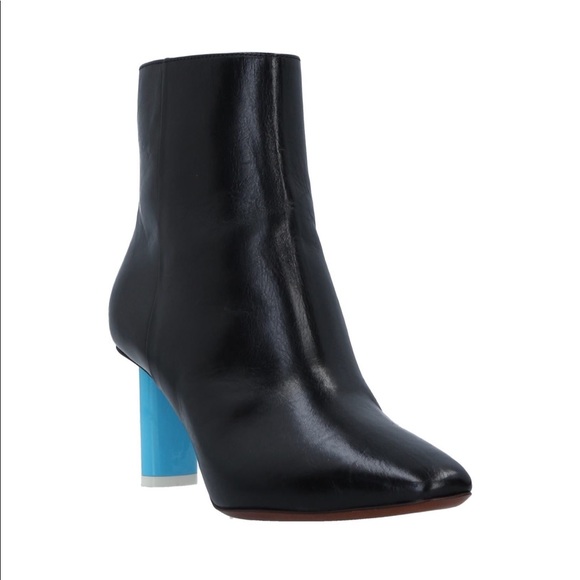 ♦️SOLD Vetements black ankle boots w blue heel sz.40 - Picture 6 of 8